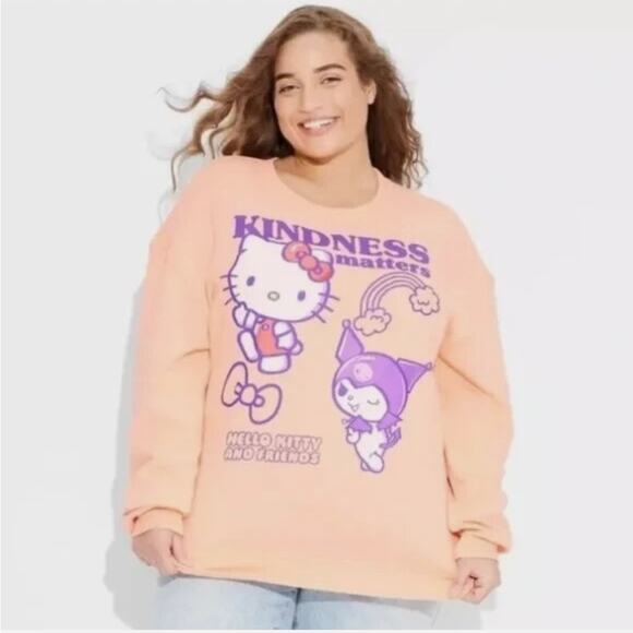 Hello Kitty Sweaters - Hello Kitty Peach and Purple Sweater - Kindness Matters NWOT XXL